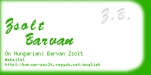 zsolt barvan business card